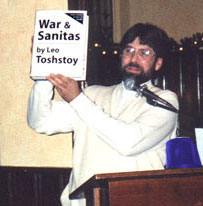 Sight gag: introducing the newly revised edition of one of our manuals (Sanitas) at our annual party