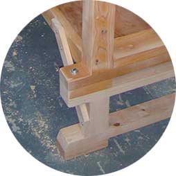 Upgraded workbench - feet detail Upgraded workbench - feet detail